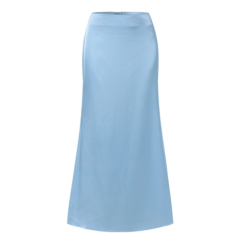 (image for) VONDA Women Bustle Skirt Fashion Elegant Overskirts Comfy Touch Solid-color Bottom Skirt Plus Size for Women
