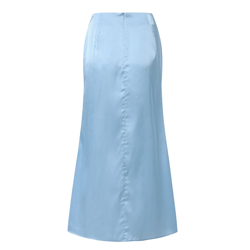 (image for) VONDA Women Bustle Skirt Fashion Elegant Overskirts Comfy Touch Solid-color Bottom Skirt Plus Size for Women