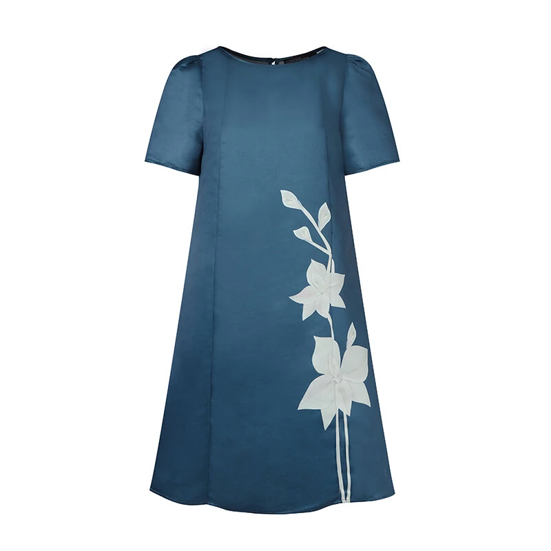 (image for) ZANZEA Flowers Print Womens Elegant Party Wedding Satin A-Line Dress Floal Print Dresses
